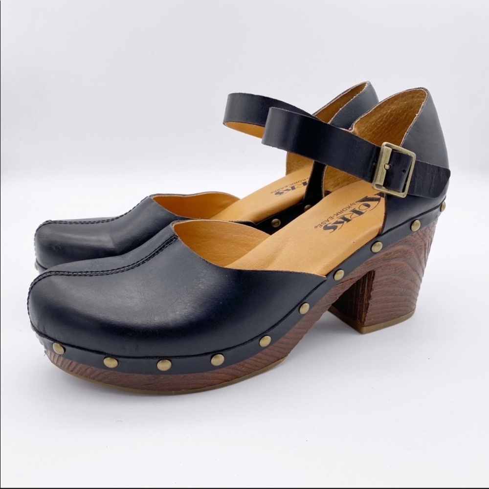 Korks Kork Ease Eva Stud Ankle Strap Clogs Black